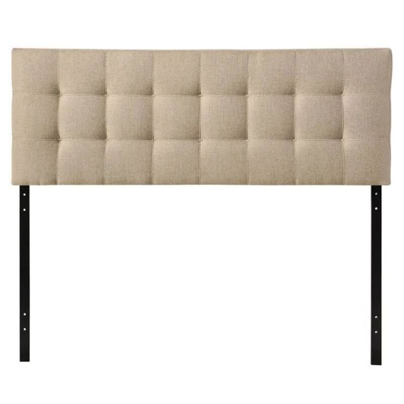 QuikFurn Full size Modern Beige Tan Taupe Fabric Tufted Upholstered Headboard