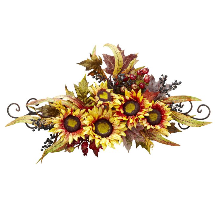 Hivvago Sunflower Swag w/Metal Frame