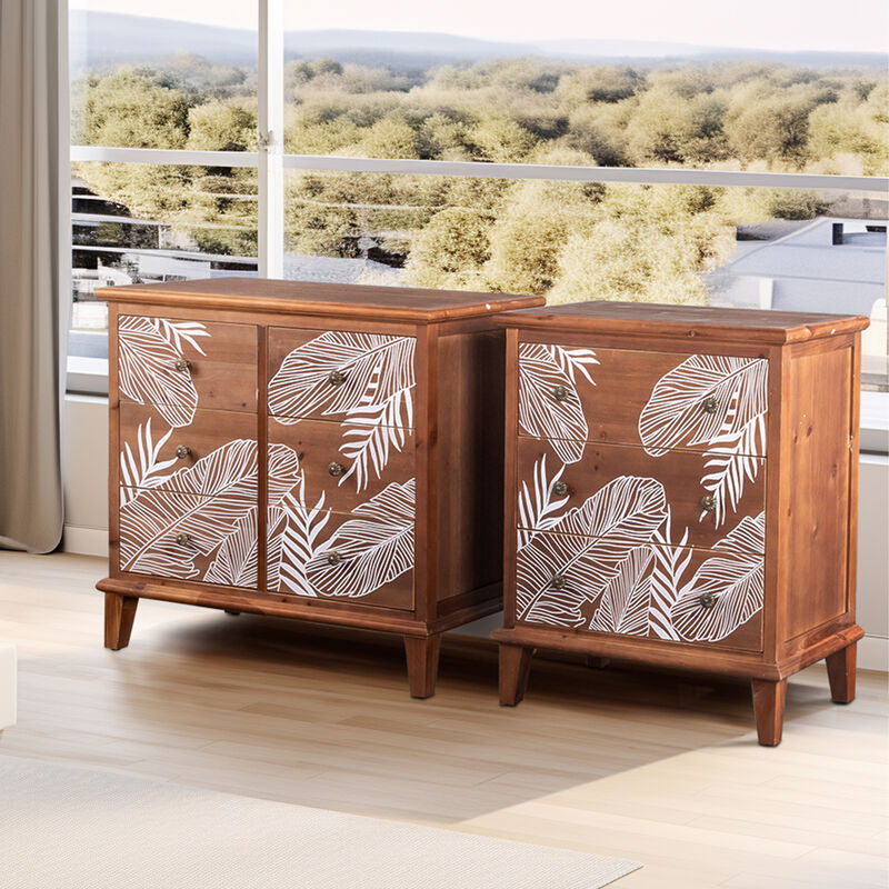 Bohemian 6-Drawer Chest, Stylish Dresser for Bedroom & Living Room Storage