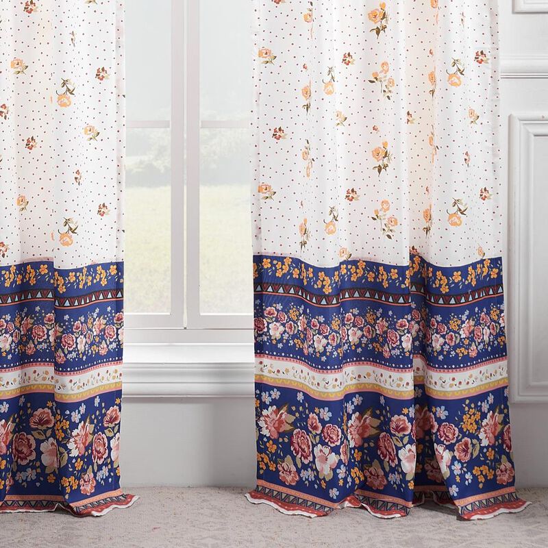 Greenland Home Fashions Marsha Window Panel Pair - 42x84", Blue