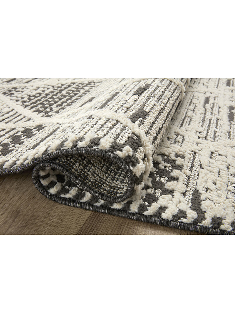 Fabian FAB03 Charcoal/Ivory 4' x 6' Rug