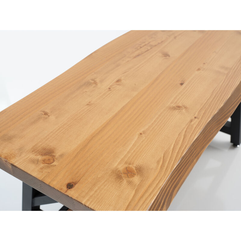Furnish Home Store Berlin 39" Solid Wood Rustic Coffee Cocktail Table For Living Rooms With Shelf