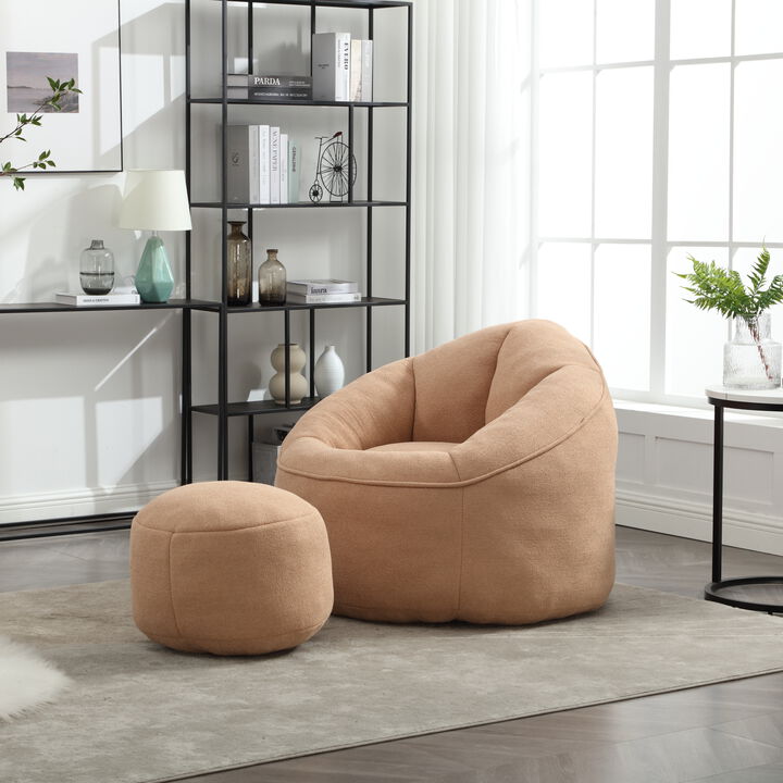 Merax Bean Bag Sofa Accent Chair with Footrest