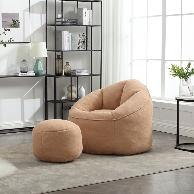 Merax Bean Bag Sofa Accent Chair with Footrest