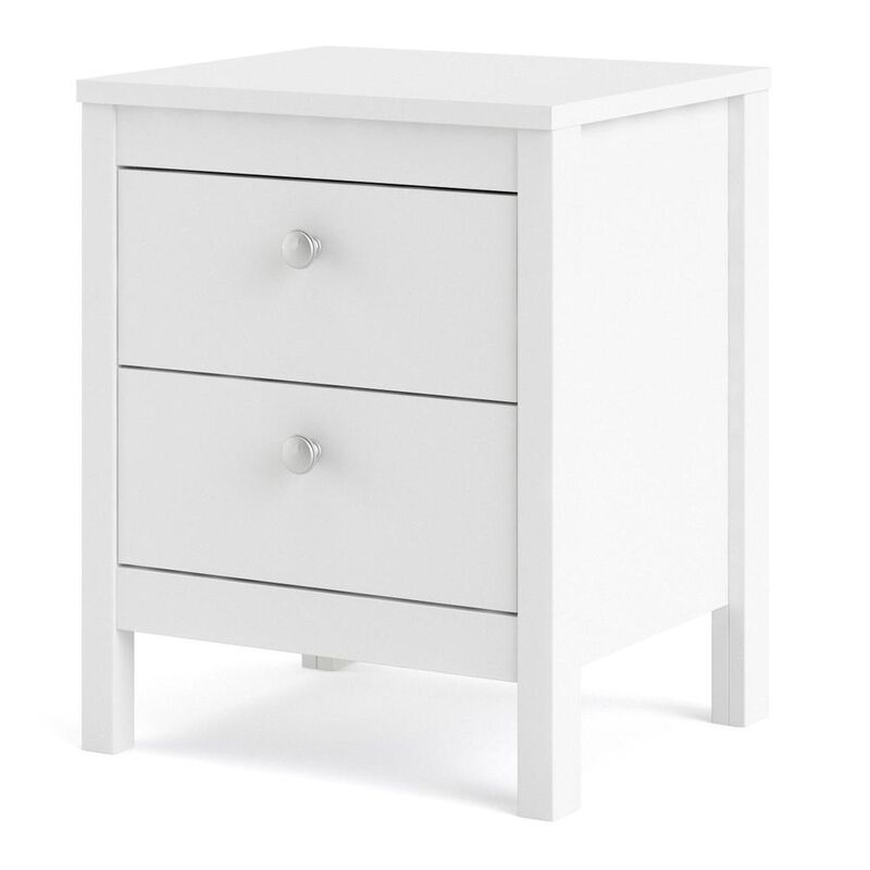Tvilum Madrid 2 Drawer Nightstand, White