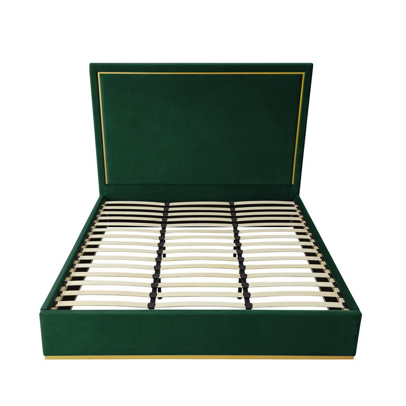 Inspired Home Emil Velvet Platform Bed