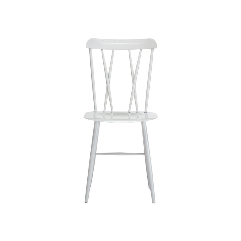 Bien 5 Piece Dining Table and Chair Set, White Metal, Gray Faux Marble - Benzara