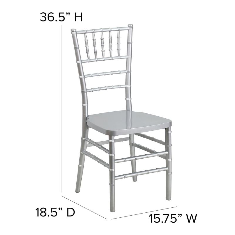 Flash Furniture HERCULES PREMIUM Series Silver Resin Stacking Chiavari Chair