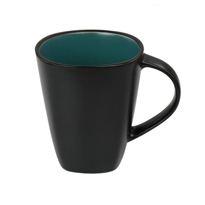 Gibson Elite Soho Lounge 16 Piece Matte Glaze Square Dinnerware Set in Teal