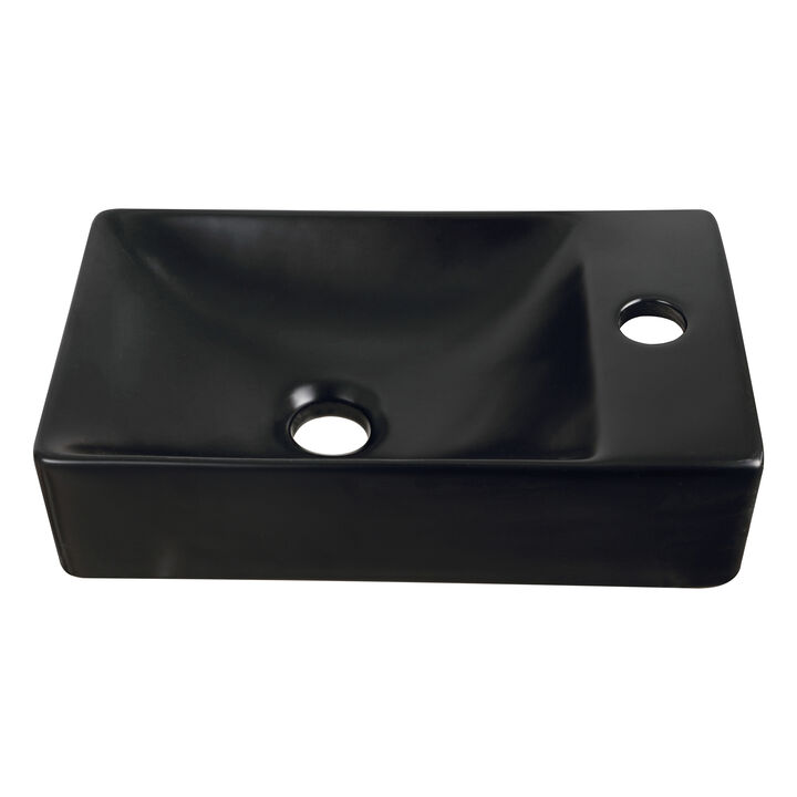 Felix 15 in. W x 8 in. D Modern Wall Mounted Rectangular Ceramic Mini Sink