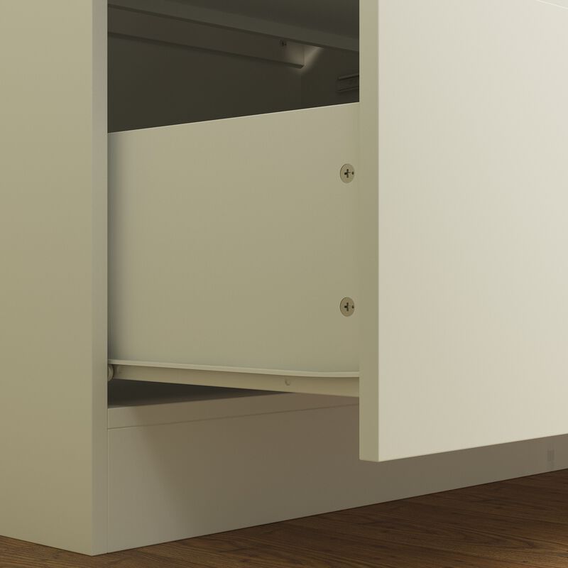 FUFU&GAGA Modern Wardrobe with Adjustable Shelves, Drawers, and Cabinets (78.7" W x 15.7" D x 70.1" H), White