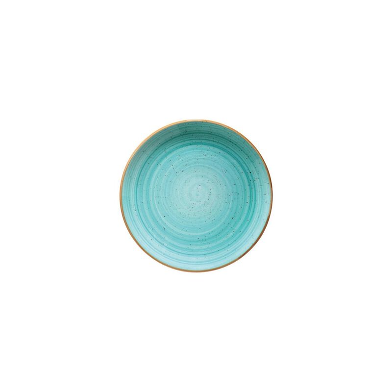 Aqua dia.8.25" Round Blue Porcelain Plate (Set of 4)