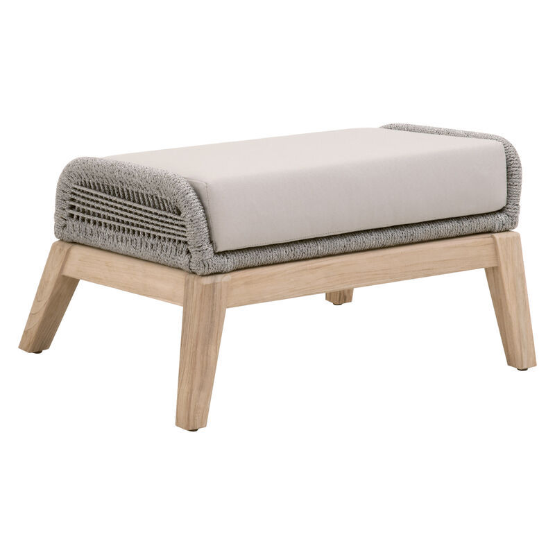 Loom Outdoor Footstool in Platinum