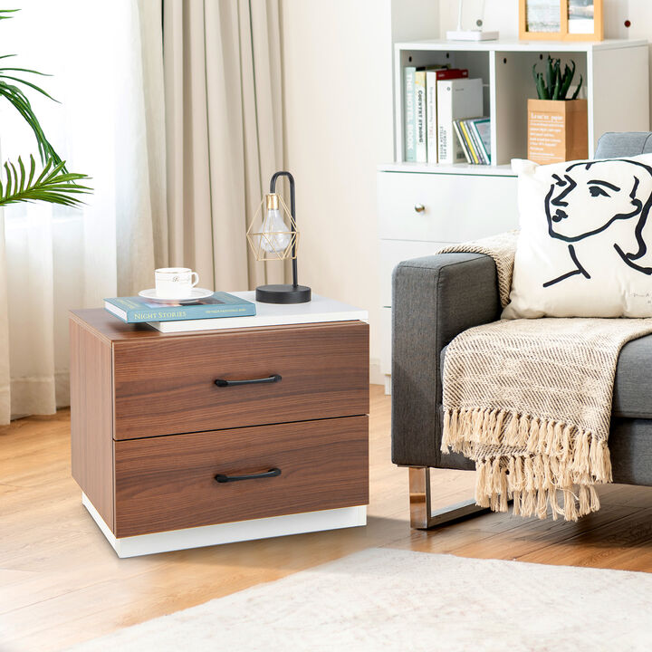 Modern Nightstand with 2 Drawers for Bedroom Living Room