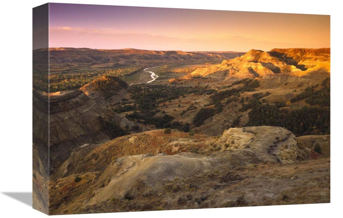 Little Missouri River, Theodore Roosevelt National Park, North Dakota-Canvas Art-16x12