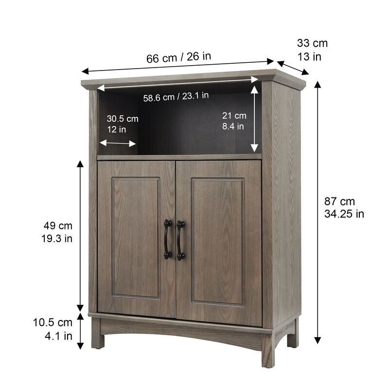 Teamson Home Russell Farmhouse Wooden Floor Cabinet, Salt Oak