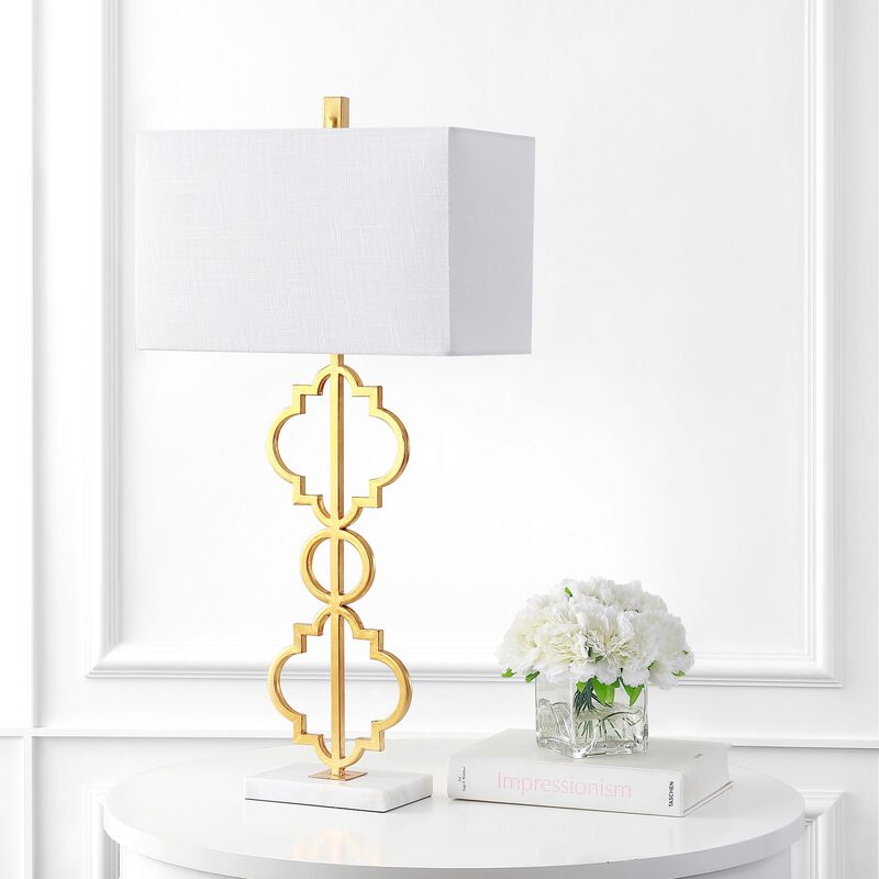 Selina Iron Ogee Trellis Modern LED Table Lamp