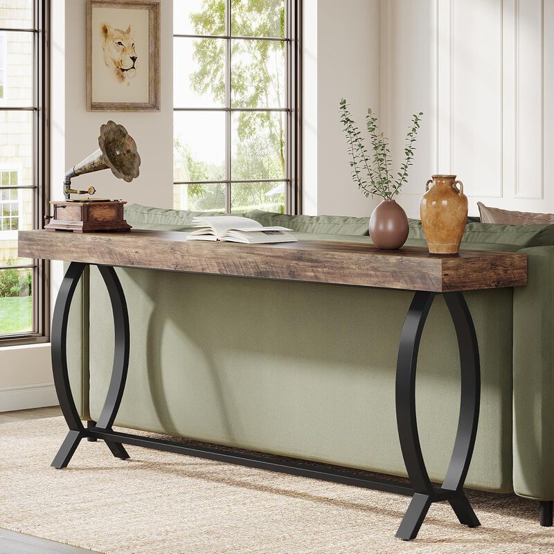 Console Foyer Table for Entryway: 70.87-Inch Narrow Long Entryway Entry Table, Farmhouse Sofa Table Behind Couch with Metal Legs, Entrance Table for Hallway, Living Room