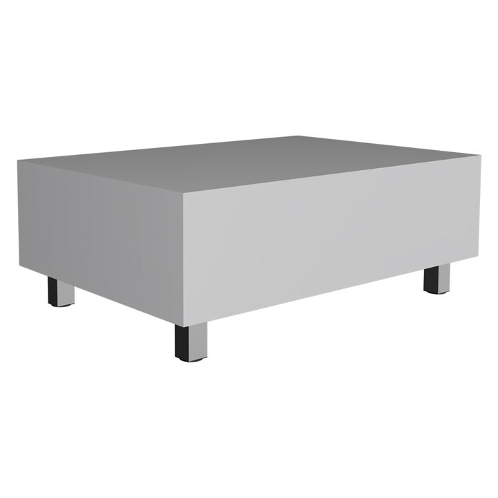 Gambia Lift Top Coffee Table, Four Legs -White