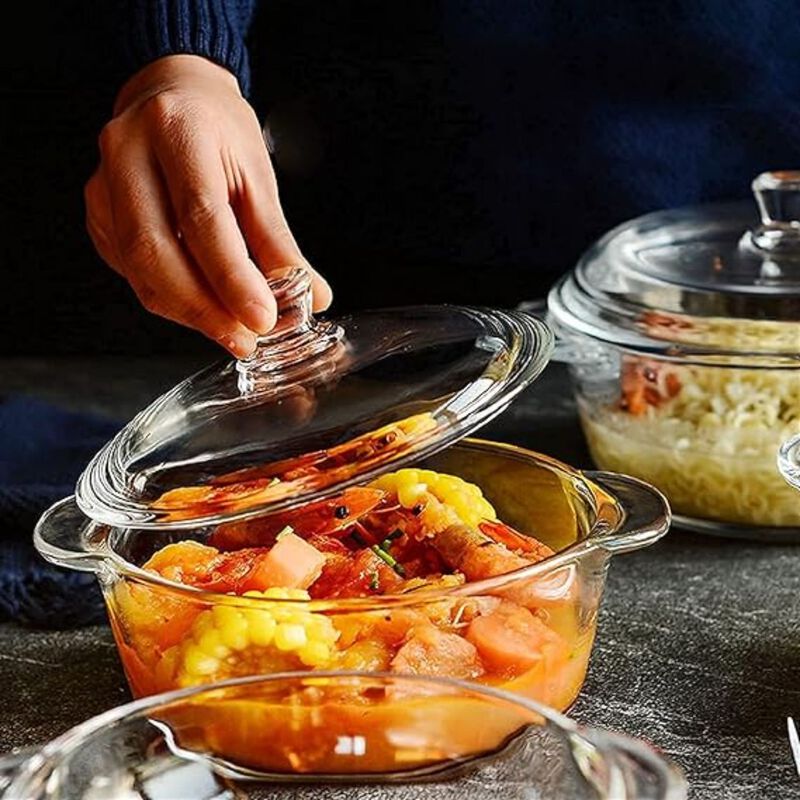 Hivvago 6-Piece Glass Bakeware Casserole Baking Dish Set - Dishwasher and Oven Safe