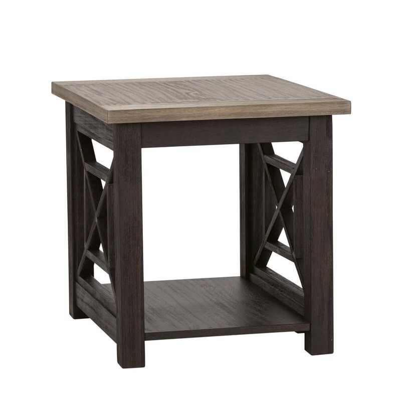 Starlight Canyon Home Black Square End Table – Farmhouse Side Table for Living Room Décor