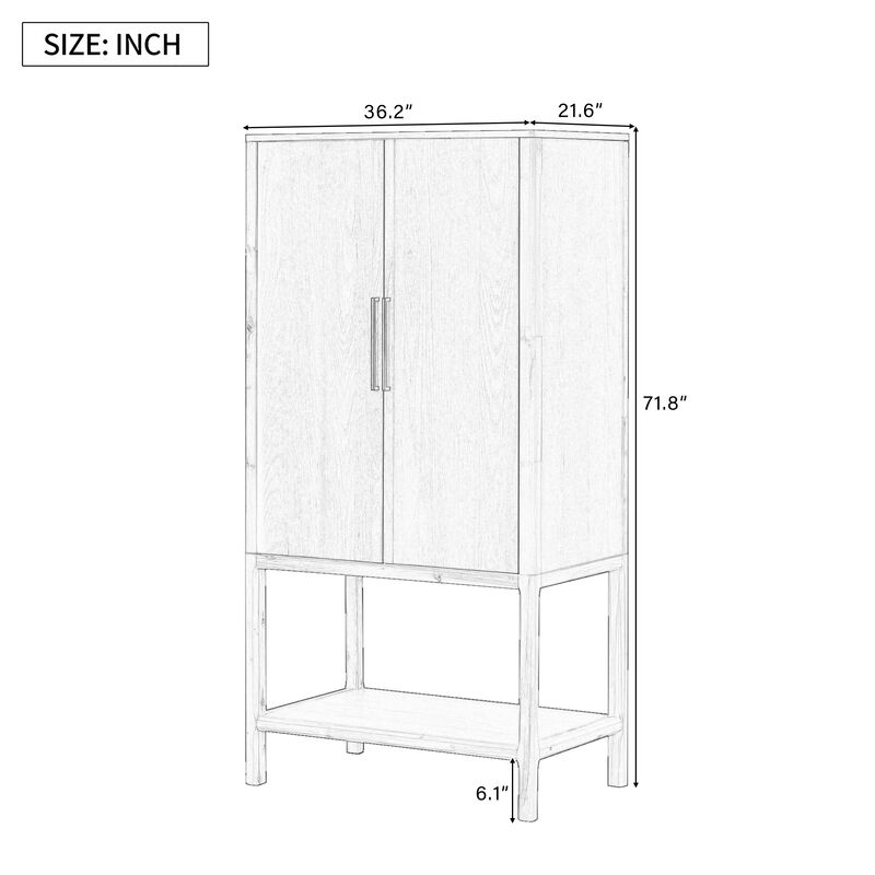 Merax Sophisticated Oak Veneer Cabinet
