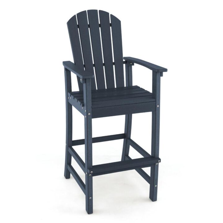 Hivvago 30 Inches Counter Height Outdoor HDPE Bar Stool with Armrests and Footrest