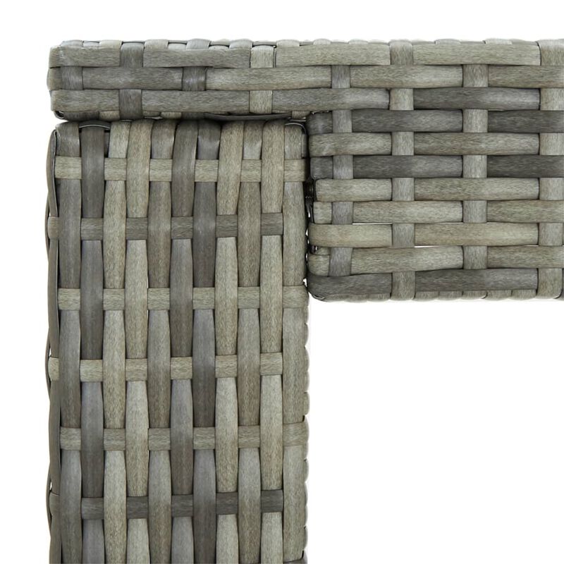 vidaXL Garden Bar Table Gray 23.8"x23.8"x43.5" Poly Rattan
