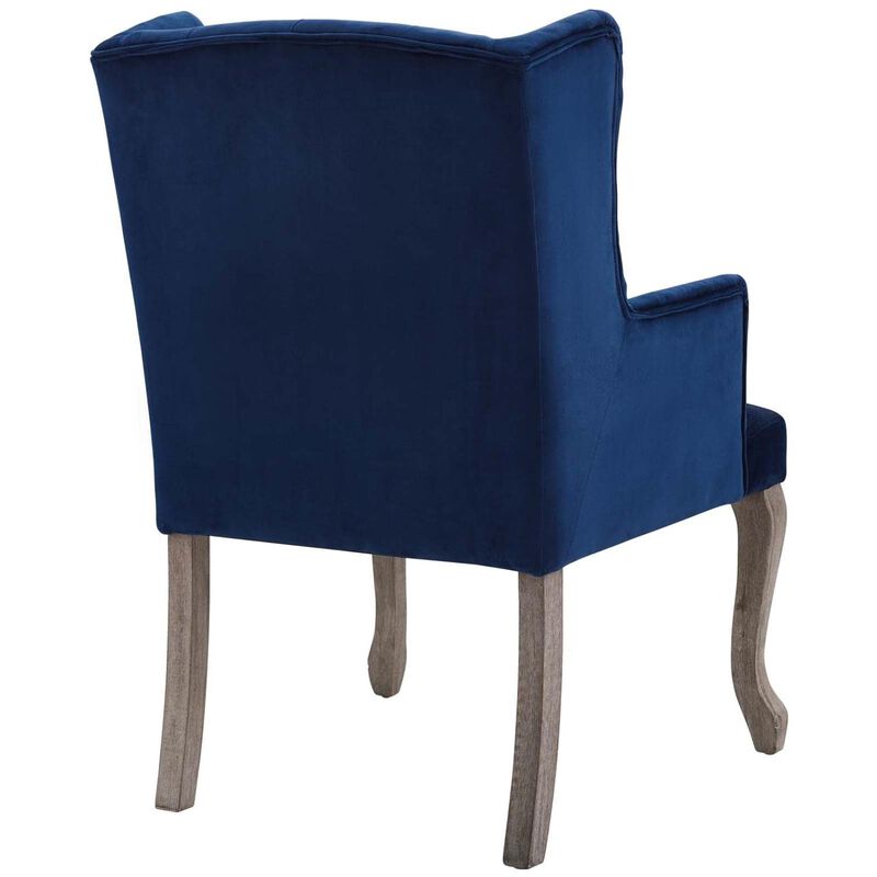 Modway Realm Armchair Performance Velvet Set of 2, 25.5 x 57 x 39.5, Navy