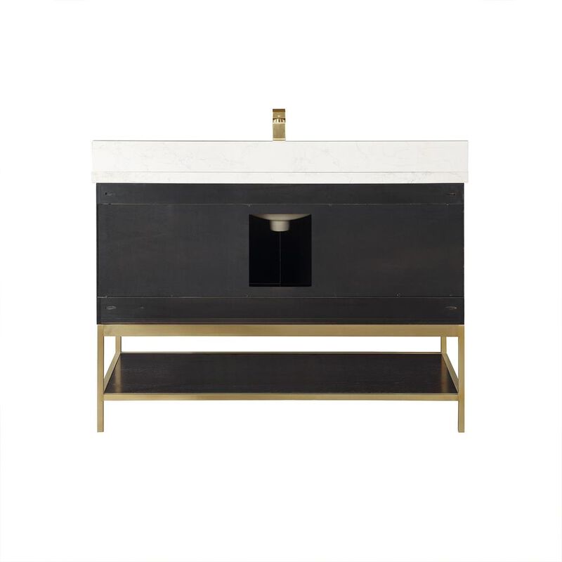 Altair 48 Single Bathroom Vanity Set in Black Oak without Mirror