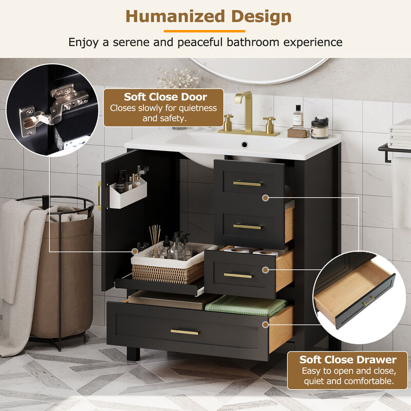 Merax Bathroom Storage Cabinet Vanity with Sink