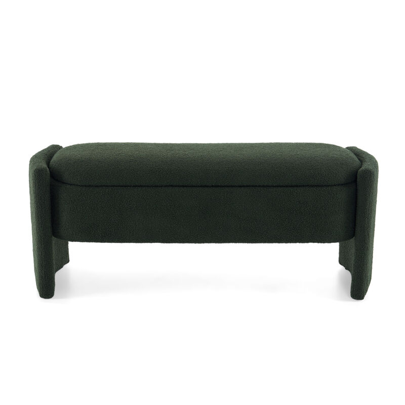 Merax Elegant Boucle Fabric Storage Ottoman Bench