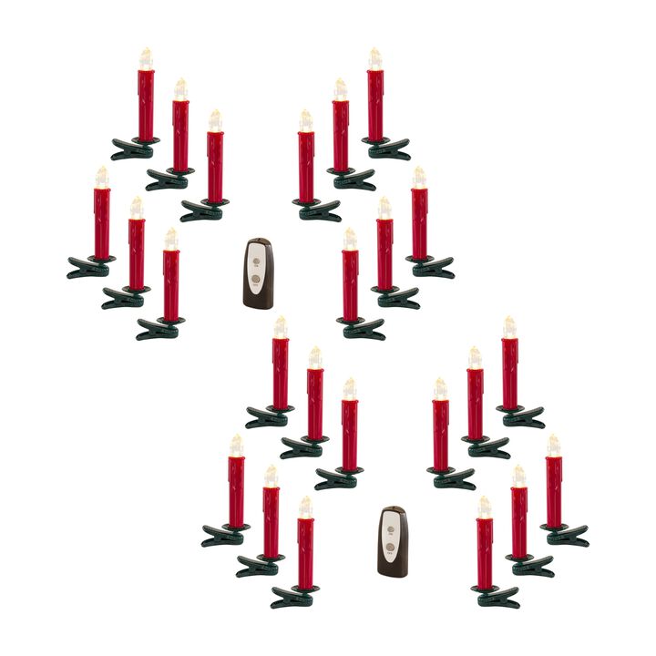 Set of 24 LED Clip-On Taper Candles for Festive Lighting and Holiday Décor