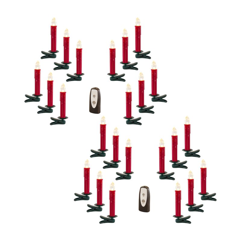 Set of 24 LED Clip-On Taper Candles for Festive Lighting and Holiday Décor