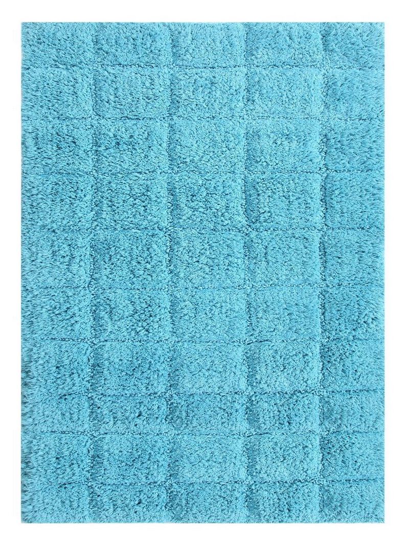 Knightsbridge Summer Tile 220 GSF Non Skid Back Bath Rug 21 x 34 - Aqua