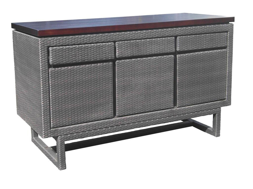 Bavarian Wooded Top  3Drw 3Dr Buffet Cabinet