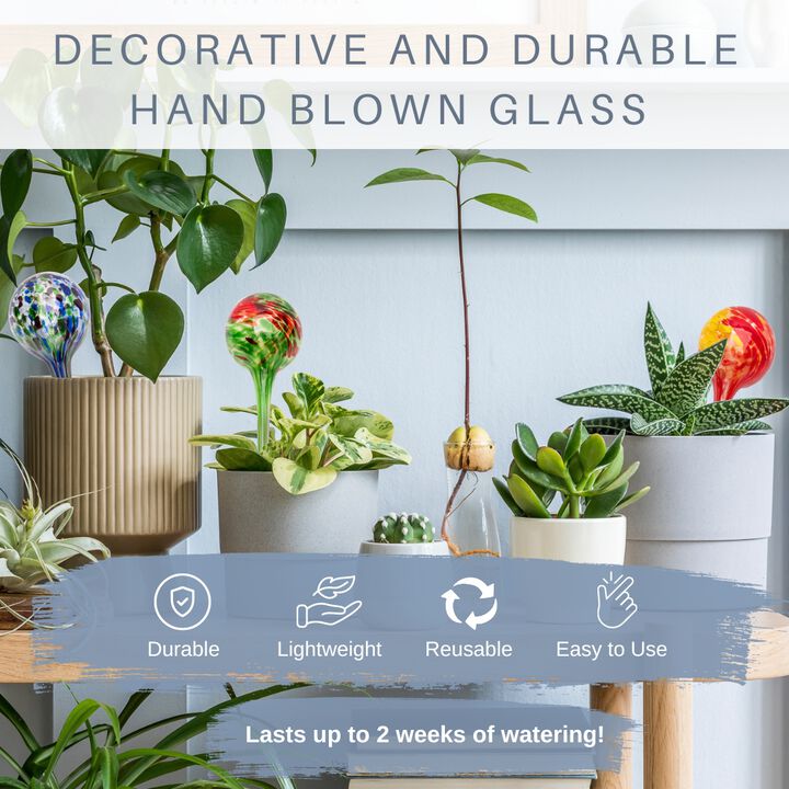 11.5" Inch Self-Watering Plant Gazing Globes – 2 Pack Large Aqua Gazing Globes