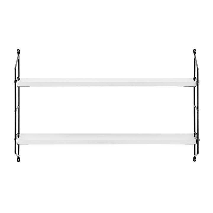 Severini Floating Bracket Farmhouse Two-Tier Wall Shelf