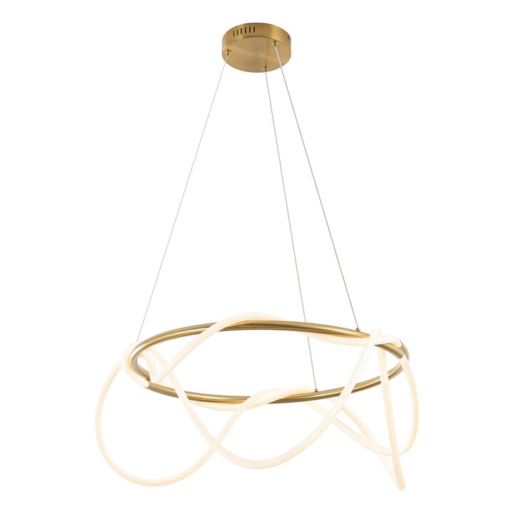 Lisette Contemporary Minimalist 360 Adjustable Silicone Neon Rope Dimmable Integrated LED Chandelier