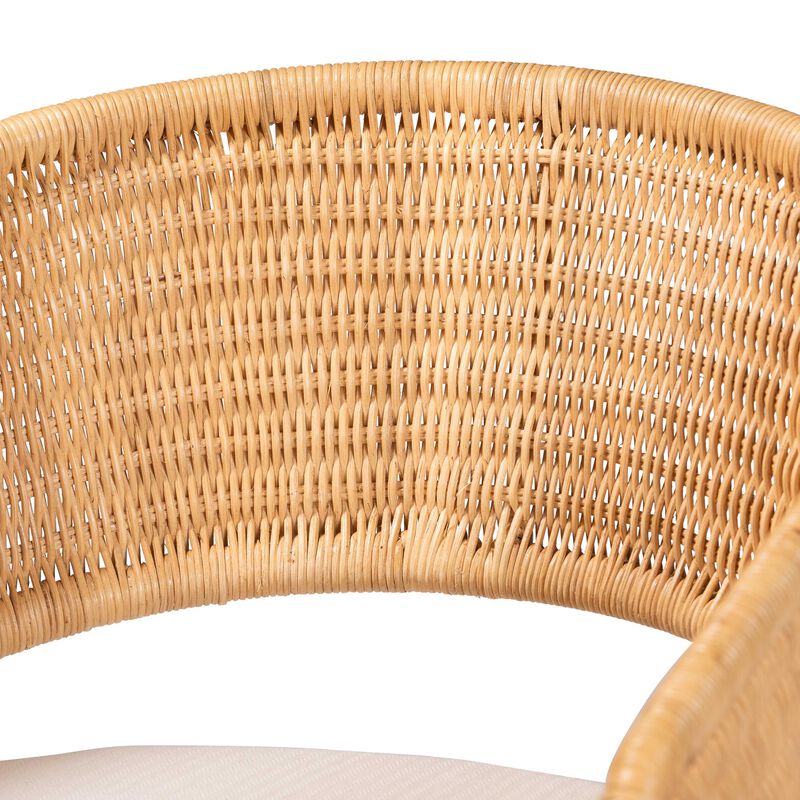 bali & pari Palm Bohemian Light Honey Rattan Dining Chair