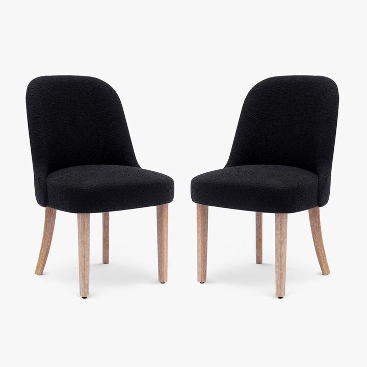 WestinTrends Mid-Century Modern Upholstered Boucle Dining Chair