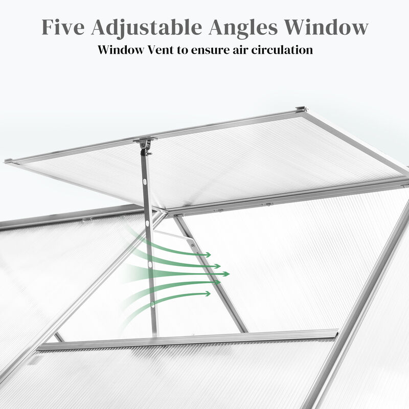 Hybrid Polycarbonate Greenhouse Durable & Weather-Resistant Garden Greenhouse for Year-Round Plant Growth