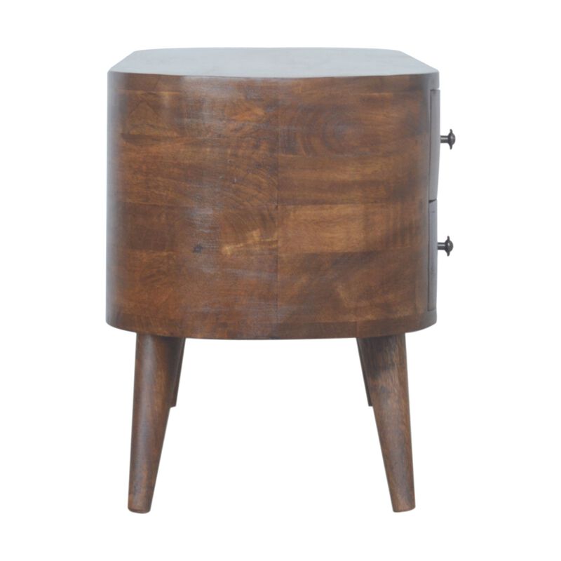 Chestnut Rounded Entertainment 4 Drawer Media Unit Solid Wood