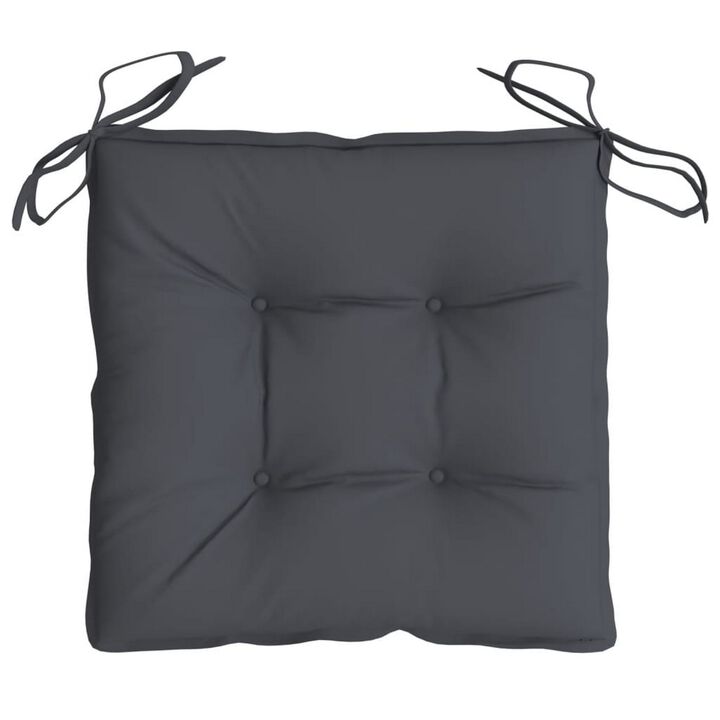 Zia 4pc Outdoor Cushions for Chair, Tufted Dark Gray Oxford Fabric - Benzara