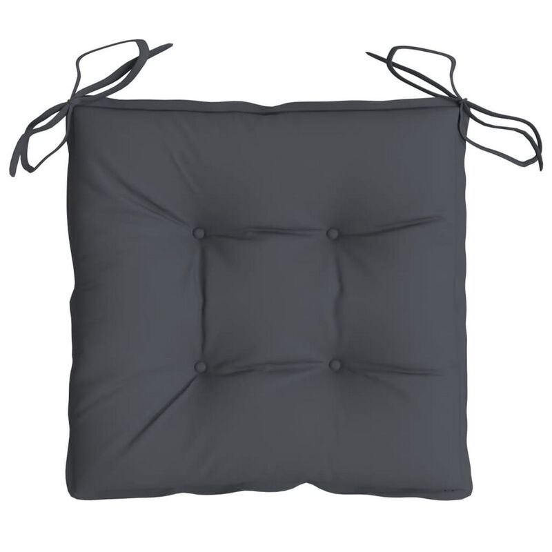 Zia 4pc Outdoor Cushions for Chair, Tufted Dark Gray Oxford Fabric - Benzara