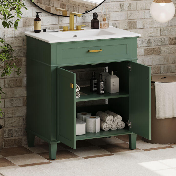 Merax Modern Bathroom Vanity with Ceramic Basin