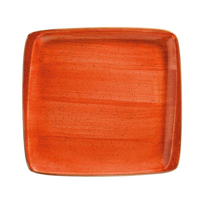 Terracota 10.5" x 10" Square Terracotta Porcelain Plate