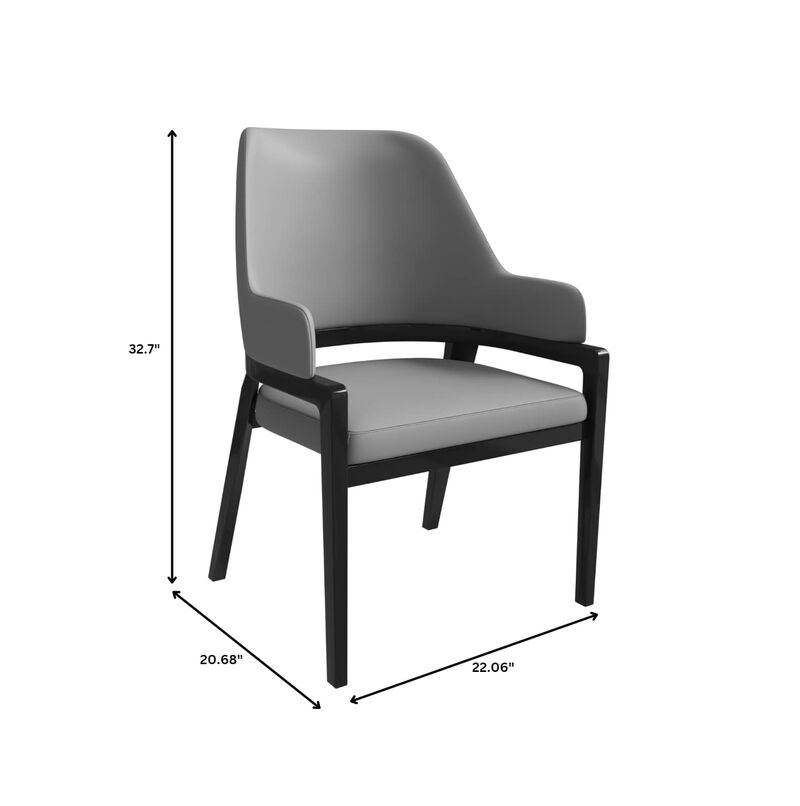 Leisuremod Ethora Collection Modern Wooden Dining Chair in Light Toupe Set of 2
