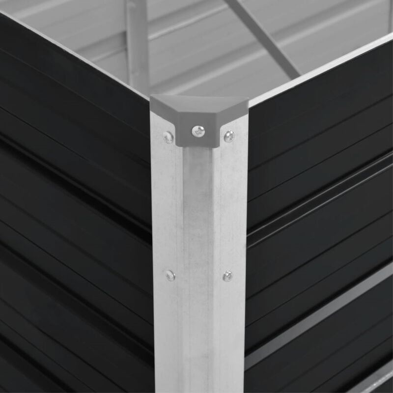 vidaXL Garden Raised Bed Anthracite 39.4"x15.7"x17.7" Galvanized Steel