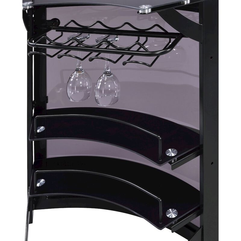Coaster Co. of America Dallas 2-shelf Curved Freestanding Home Bar Cabinet Black